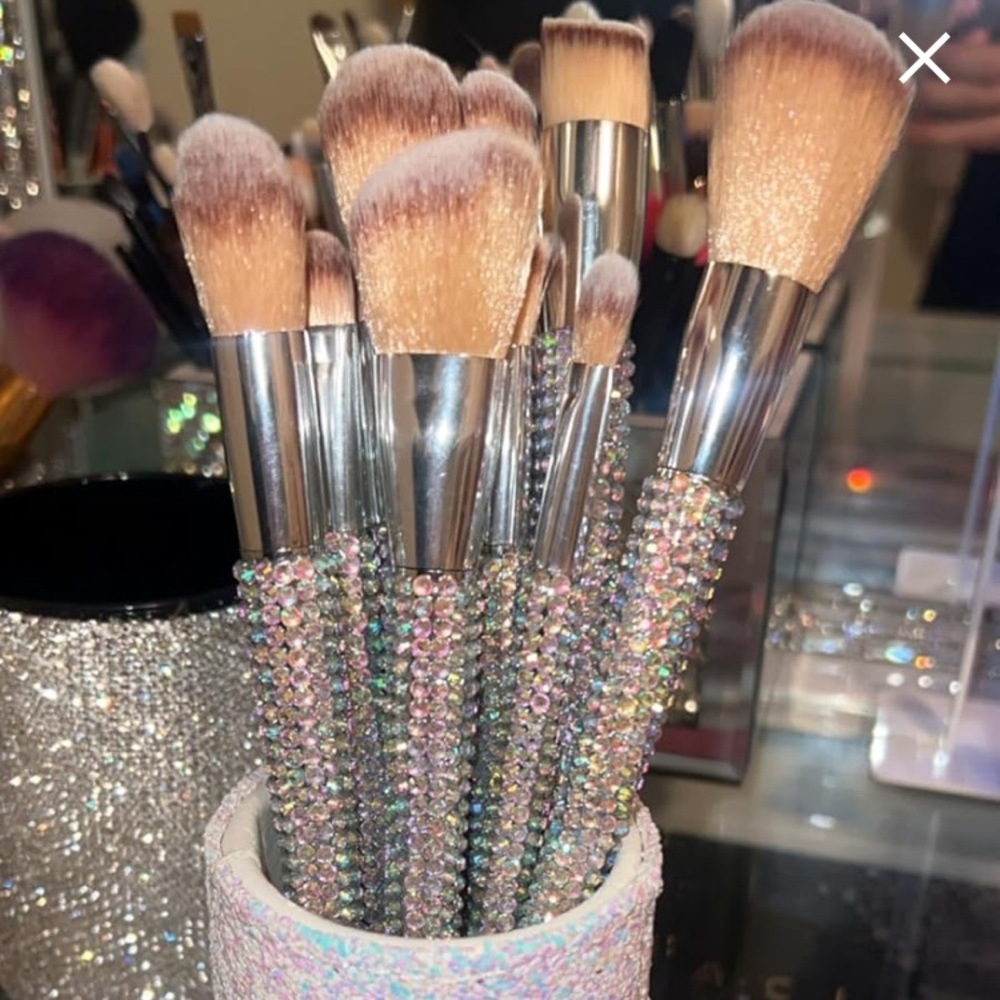 Professional rhinestone makeup brush set